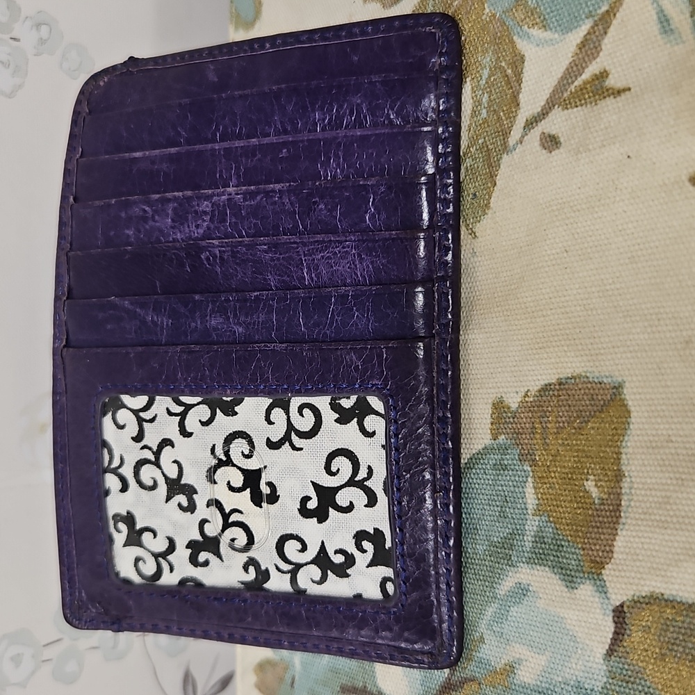 HOBO Deep Purple Leather Card Holder - Picture 3 of 7